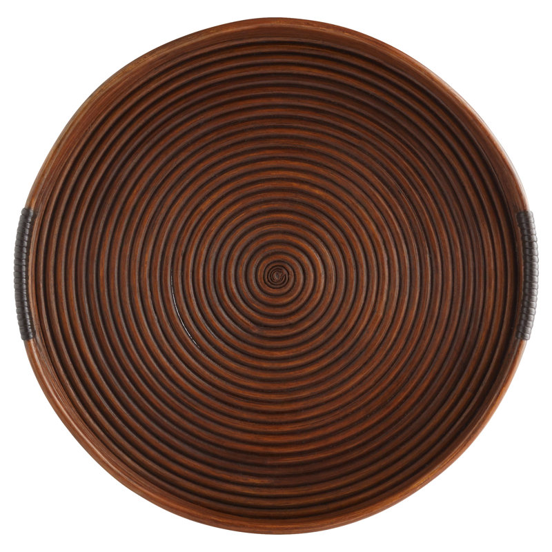Papeete Rattan Decorative Tray, 3" H x 18" W x 18" D