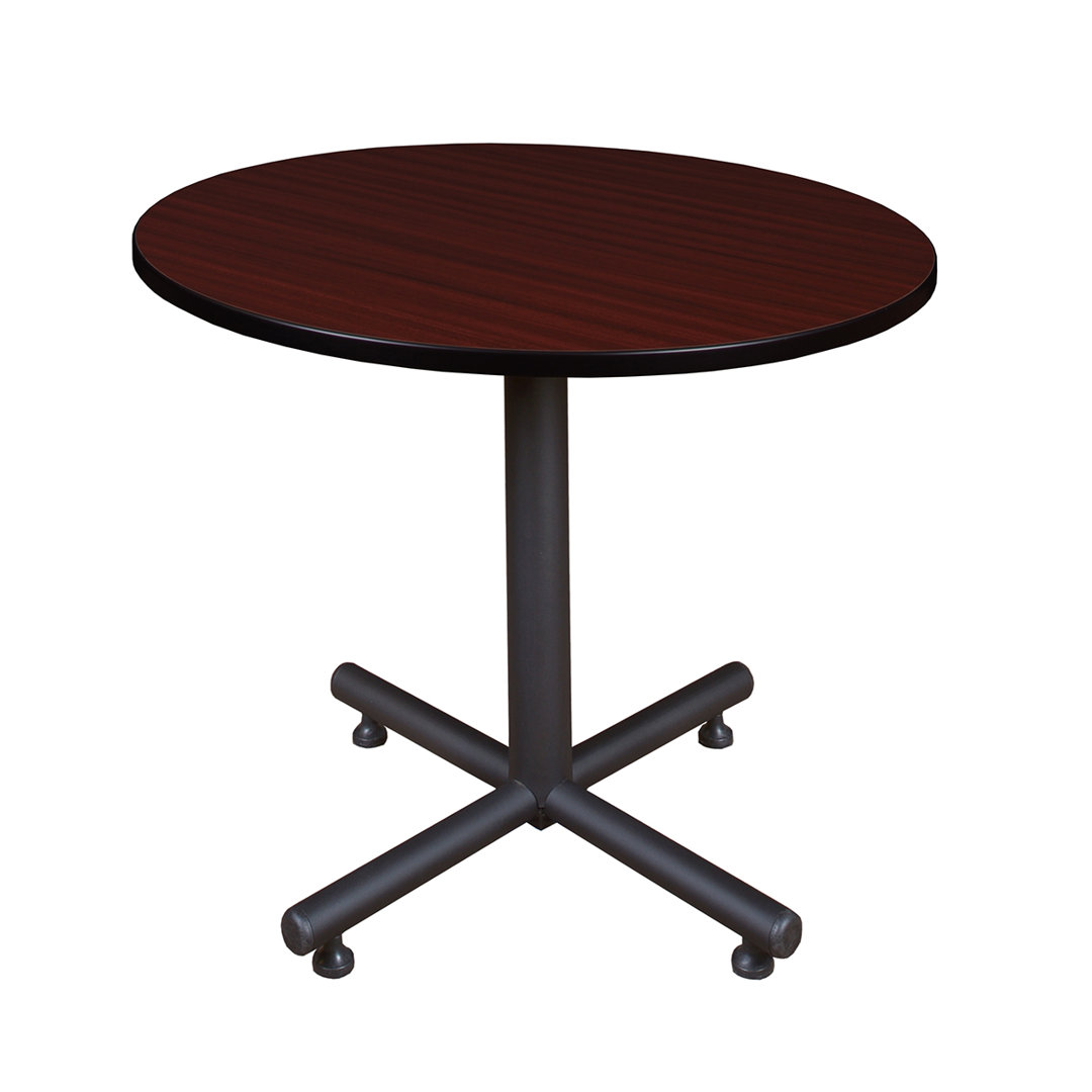Nicklos Round X-Base Breakroom Table Inbox Zero Top 