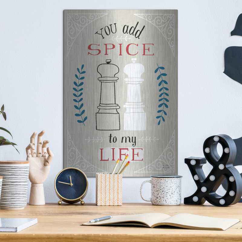 «Spice To Life» par Michael Mullan, art mural en métal, H 16 po x l 12 po