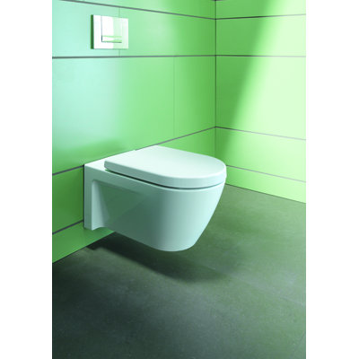 Starck 2 Dual-Flush Elongated Wall Mounted Toilet with Glazed Surface