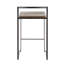 Tabouret de bar contemporain empilable avec siège en bambou grain de bois pressé - ensemble de 2