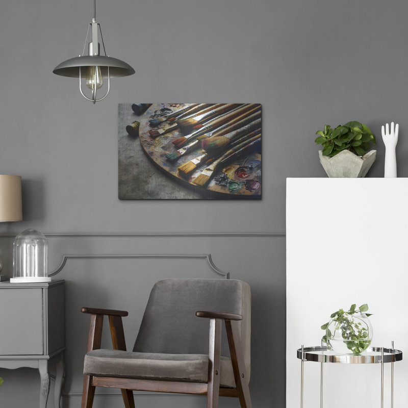  «Brushes Palette» par Andreas Magnusson, art mural en métal, H 16 po x l 24 po