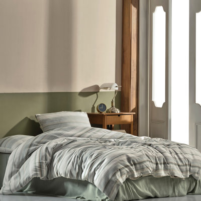 Cotton Blend Striped Duvet Cover Set