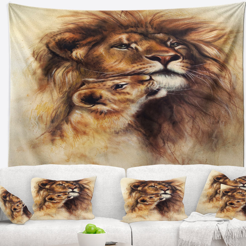 Tapisserie de lionne aimante Animal, H 50 po x l 60 po