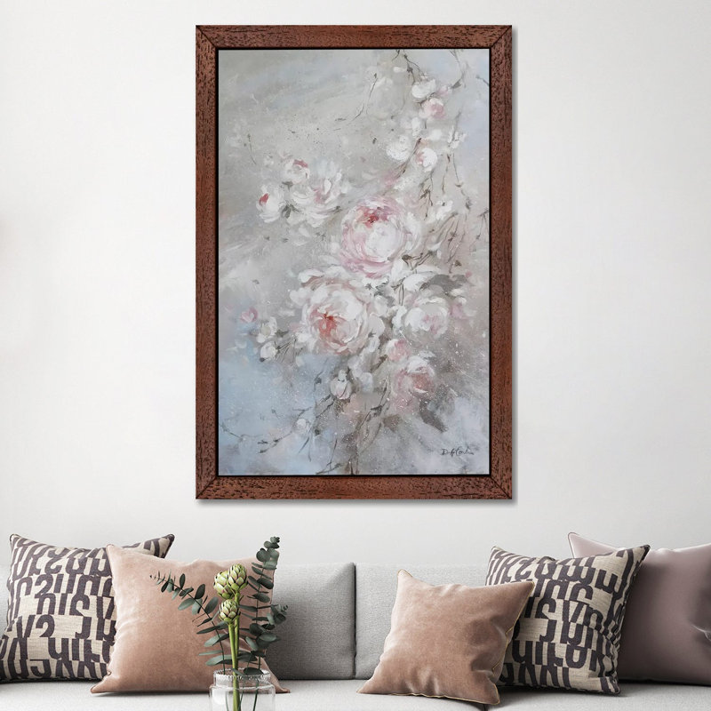 Blush Rose by Debi Coules - Painting on Canvas, Brown Framed, 101.6 cm H x 66.04 cm W