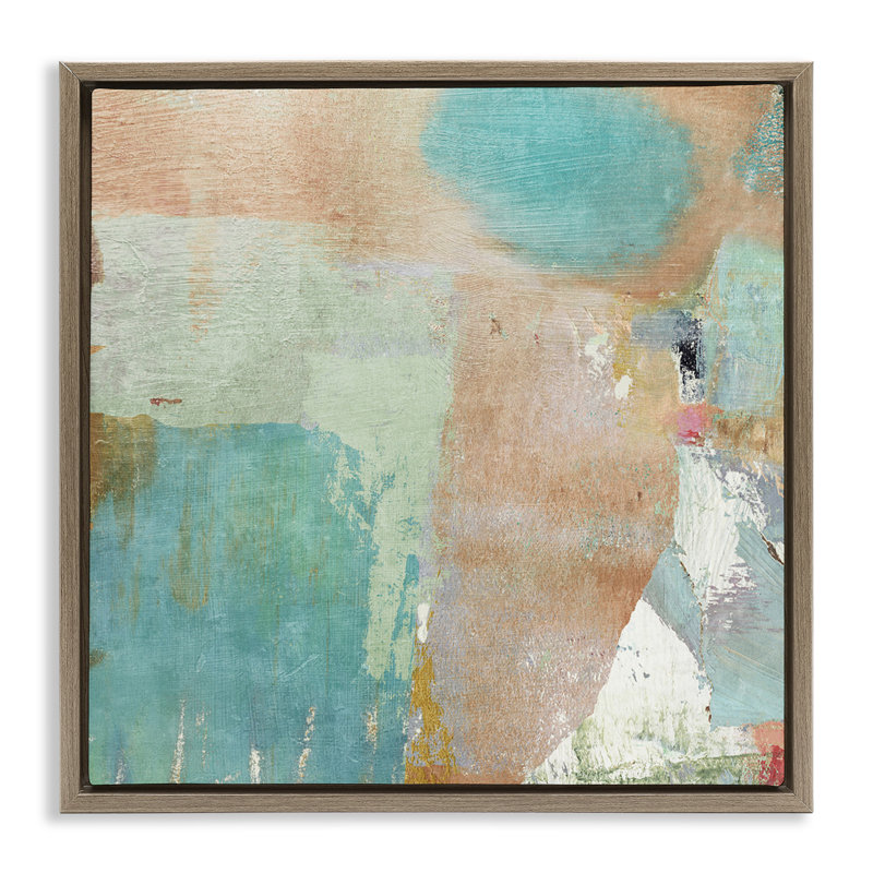 Art mural sur toile Rustic Paint Strokes par Suzanne Nicoll, Cadre flottant orme Montalcino, H 25 po x l 25 po x P 1,7 po