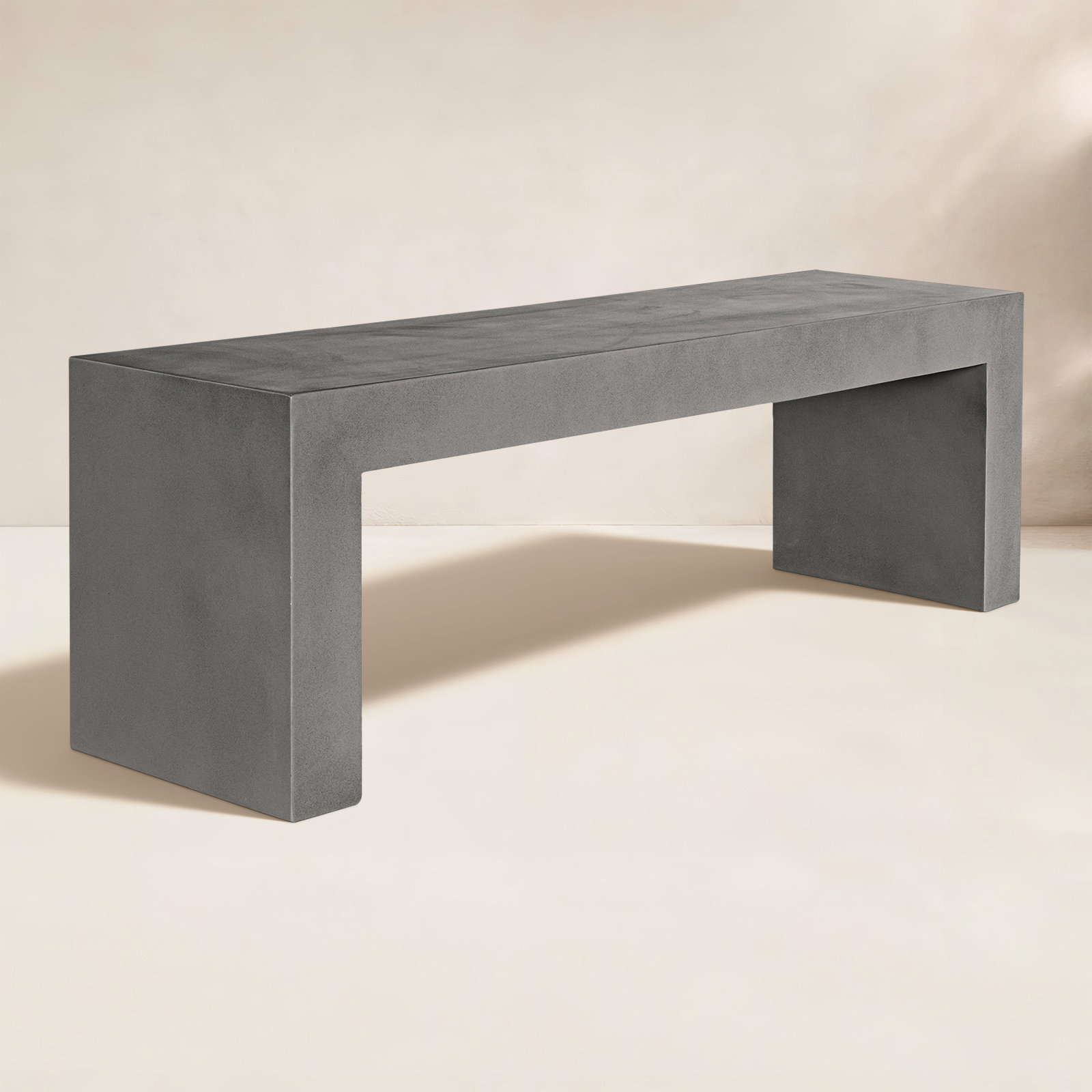 Columbia 55'' Concrete Outdoor Bench, Gray Performance