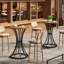 Table de bar 37,4 po de hauteur, table de pub ronde avec base en métal courbé (brun et noir)-1382359402-1391857935