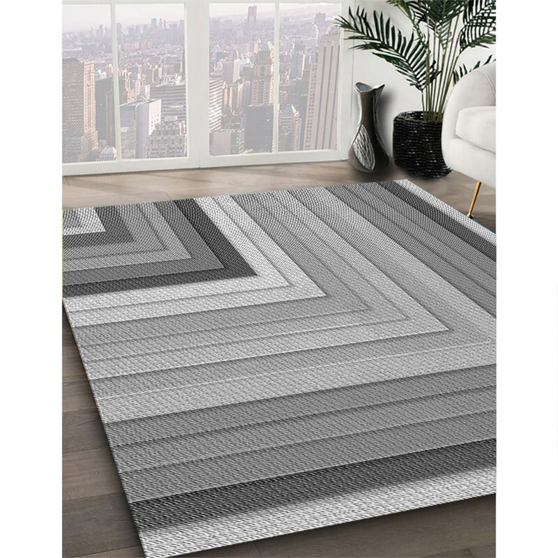 Tapis 100% à motifs lavables à la machine 2989 Pat2092-GRY, Rectangle de 2 pi x 3 pi