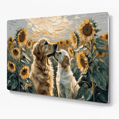 Dogs Golden Retriever Brown Metal Wall Art