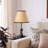 15.35" Solid Wood Table Lamp with Scallop Shade for Living Room Bedroom, Bedside Table