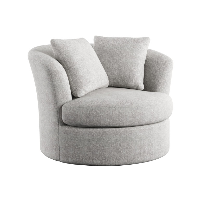 Thamm Upholstered Swivel Chair with Throw Pillows