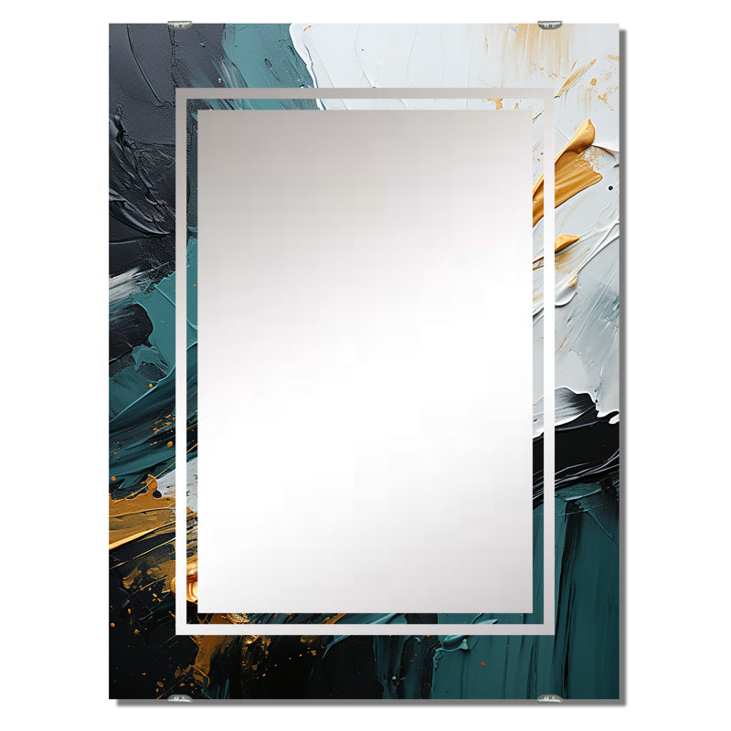 Marbre cascade VI - Peinture abstraite miroirs muraux décoratifs MIR137679, 40 po x 30 po