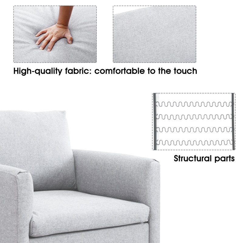 Brishawn Upholstered Club Chair, Light Grey
