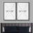 Mid Century Shape "Modern Black & Cream Geometric Shape Artwork, Classy Abstract Neutral Wall Pictures, Framed Canvas Giclée Print 2 Pieces Wall Art" 16x24x2 pcs, 24x36x2 pcs-91068976-91068978