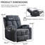 Fauteuil inclinable manuel de massage l 33,07 po Dartee avec fonction de chauffage et deux porte-gobelets - Siège de cinéma maison en microfibre-105009617