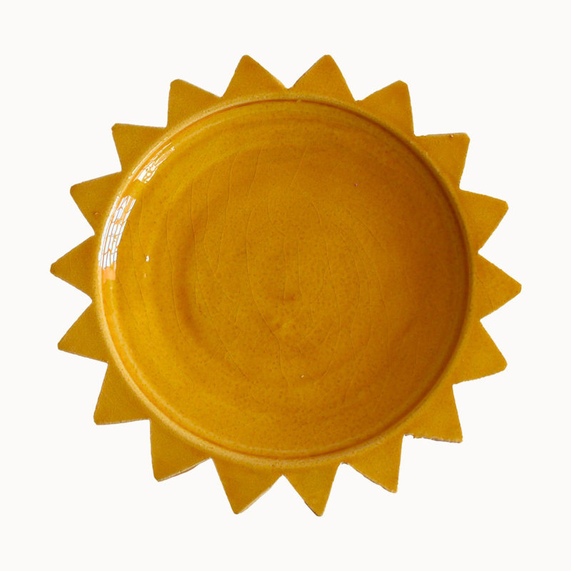 Ceramic Sun Plate, Yellow