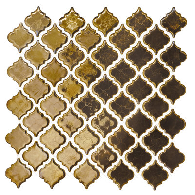 Hudson Tangier Gold 12-3/8" x 12-3/8" Porcelain Mosaic Floor and Wall Tile