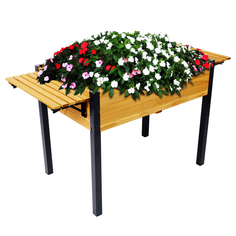 Raised Garden Bed, Black/Brown