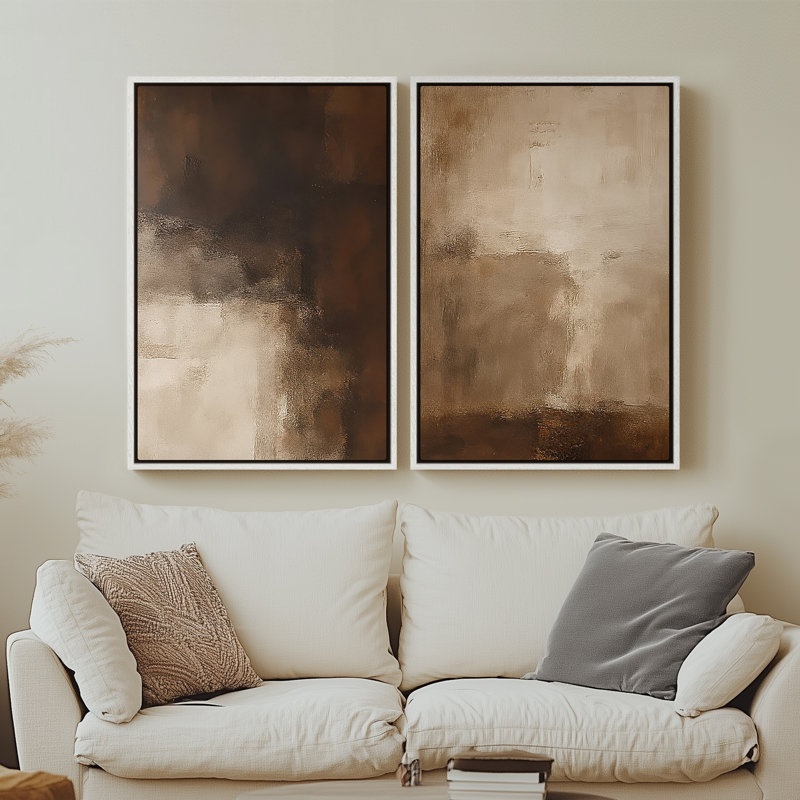 Framed Canvas Wall Art, Vintage Abstract Wall Canvas Prints 16"x24", 24" H x 16" W, White