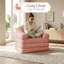 Fauteuil d'appoint pliant 2 en 1, fauteuil à billes convertible moelleux en canapé-lit, canapé-lit simple multifonctionnel pour le salon et les petits espaces, rose-1544775445