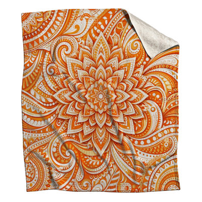 Couvertures orange à motif cachemire