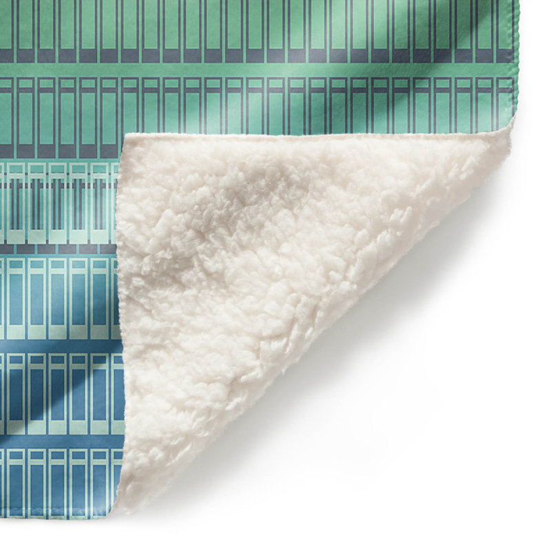  Jeté géométrique, l 68 po x L 80 po, Menthe, turquoise