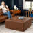 Jaxx Fairlie Couch Ottoman - Oversized Square Foam Coffee Table Ottoman, 36", Premium Faux Leather-857155269