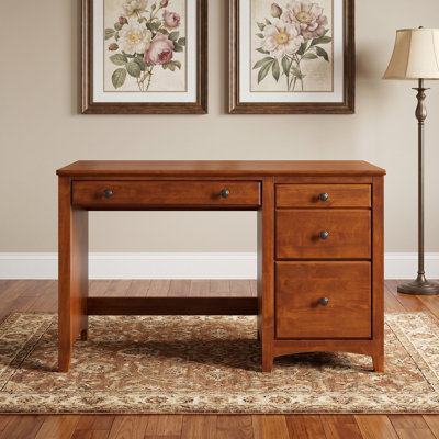 Bureau en bois massif à 4 tiroirs Malani