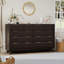 Commode à 8 tiroirs en bois avec façades cannelées, commode de rangement de 54 po de largeur, profil courbé, style moderne pour la chambre à coucher ou le salon-1766345322