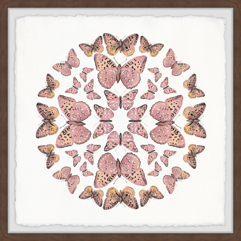 Pink Butterfly Circles by Marmont Hill - Single Picture Frame Print, 41cm H x 41cm W