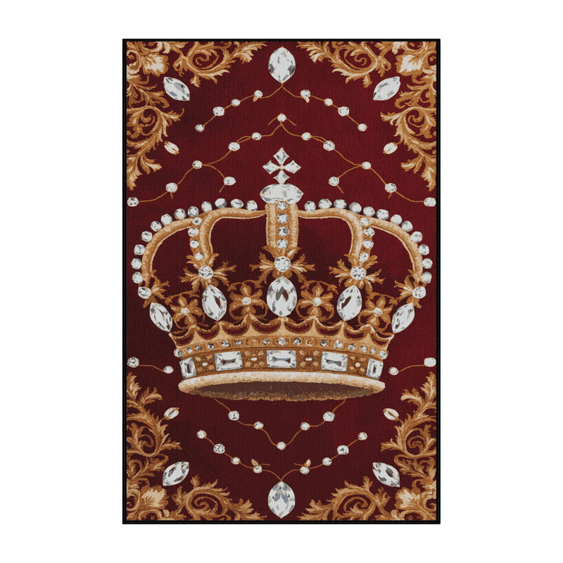 Tapis rouge français lavable à la machine, Rectangle 6 pi x 9 pi