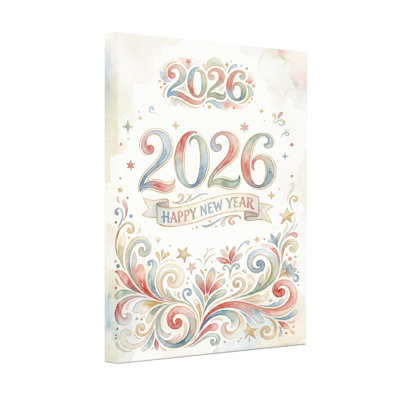 Fashion Watercolor Floral 2026 Happy New Year Design