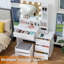 Ensemble de coiffeuse avec tabouret et miroir Dannyell-907347834