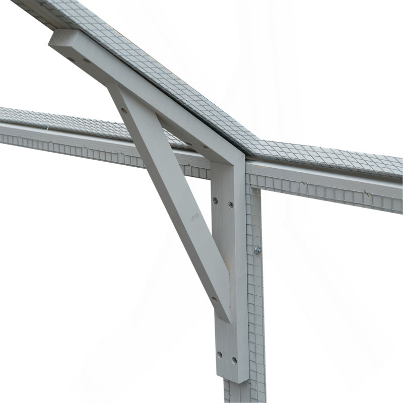 Enclos pour chat d'extérieur pour chat 110 "avec plateformes, plateforme de protection imperméable et blanc