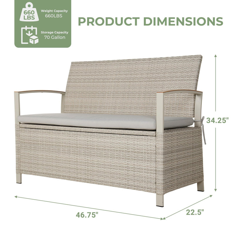Banc de rangement extérieur