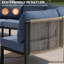 Ensemble de conversation pour patio pour 4 personnes en aluminium avec table-1934638241