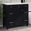 Meuble-lavabo de 36 po sans lavabo, armoire de salle de bain autoportante en bois avec une armoire et trois tiroirs pour la salle de bain