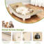 Lit à griffer pour chat 2 en 1 - planche à gratter en sisal naturel et salon courbé en bois pour chats d'intérieur, lit de repos anti-rayures de grande taille