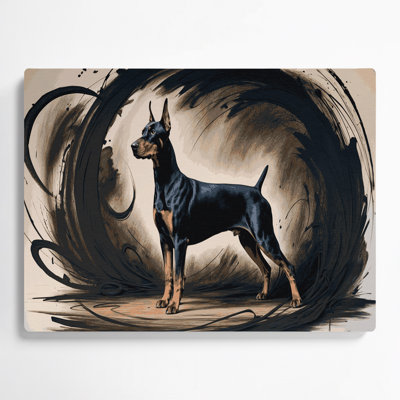 Dogs Doberman Pinscher Black Metal Wall Art