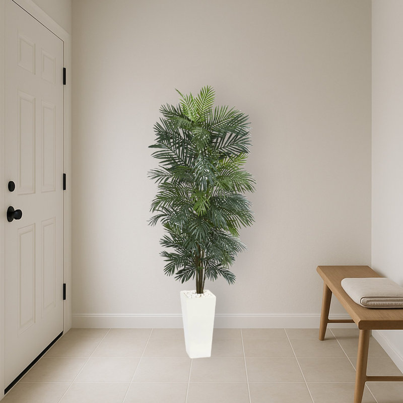 Areca Artificial Tree in White Tower Planter
