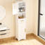 Grande armoire de rangement pour salle de bain - 1 tiroir, 2 portes, espace spacieux, ensemble de tablettes blanches incluses