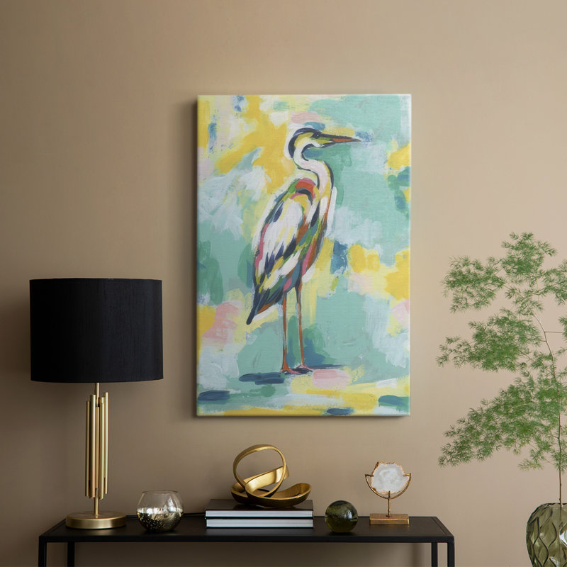 Bright Heron Fresco I - galerie Cavas enveloppé, H 48 po x l 32 po