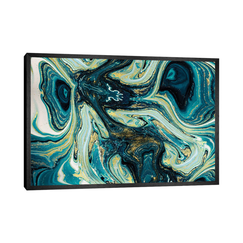 Spacetime - Print on Canvas, Black Framed, 66.04cm H x 101.6cm W x 3.81cm D