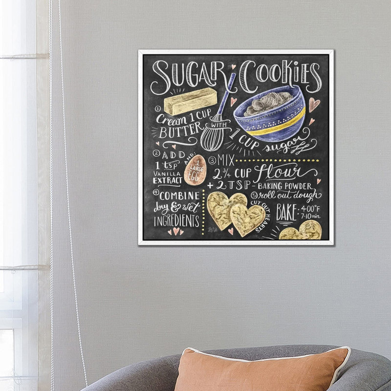 Sugar Cookies Recipe - Print on Canvas, White Framed, 66.04 cm H x 66.04 cm W