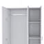 Armoire penderie 71H avec 3 portes et 2 tiroirs intérieurs, 3 portes, blanc