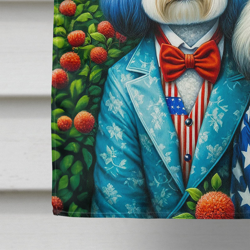 Drapeau «All American House», Bleu clair / rouge / blanc havanais
