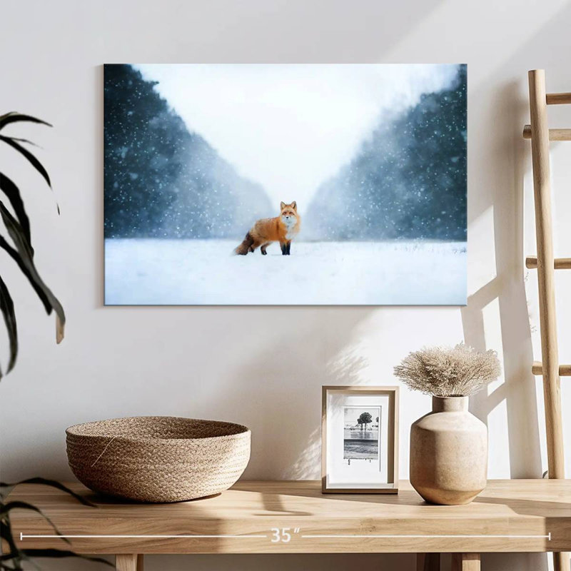 Brampt Red Fox In The Snow, 16" H x 24" W