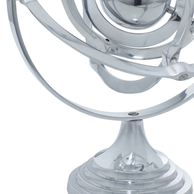 Adylin Aluminum Metal Compass Educational Globe, Silver