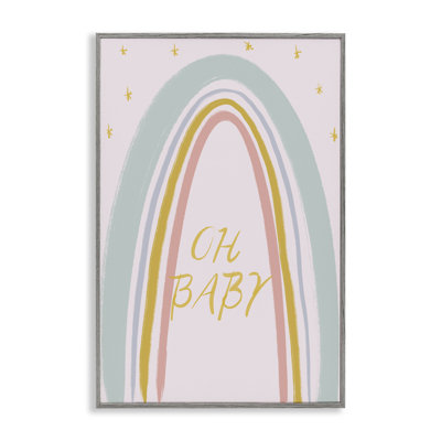 Oh Baby Rainbow Framed Giclee, design by Lucille Price